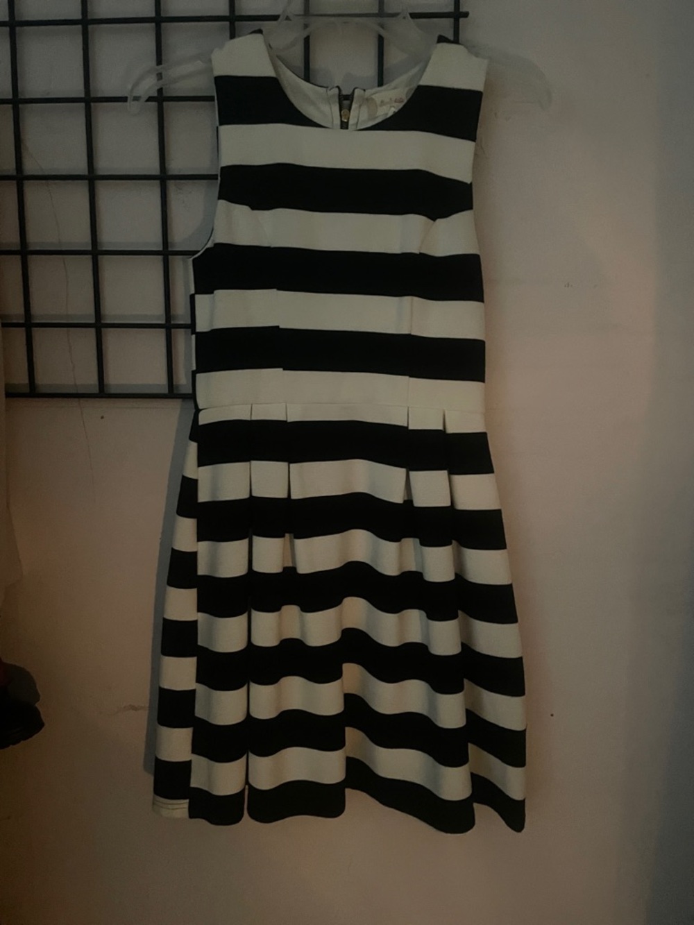Altar'd State Black and White Striped Fit-and-Flare Midi Dress